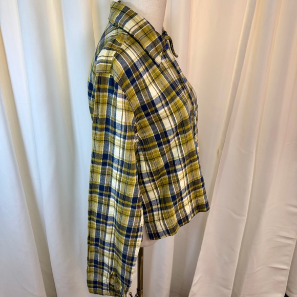 NWT Back Beat Co. ‘Plaid Boxy Cropped Shirt’ in “Gold Plaid” Size Large - Picture 14 of 16